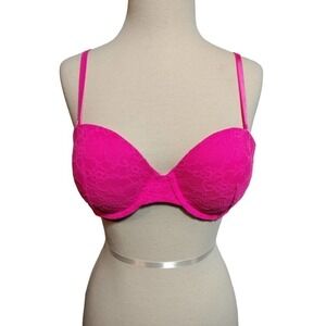 Victoria's Secret hot pink bra 34C Multi-Way 100% Nylon Wire and padded